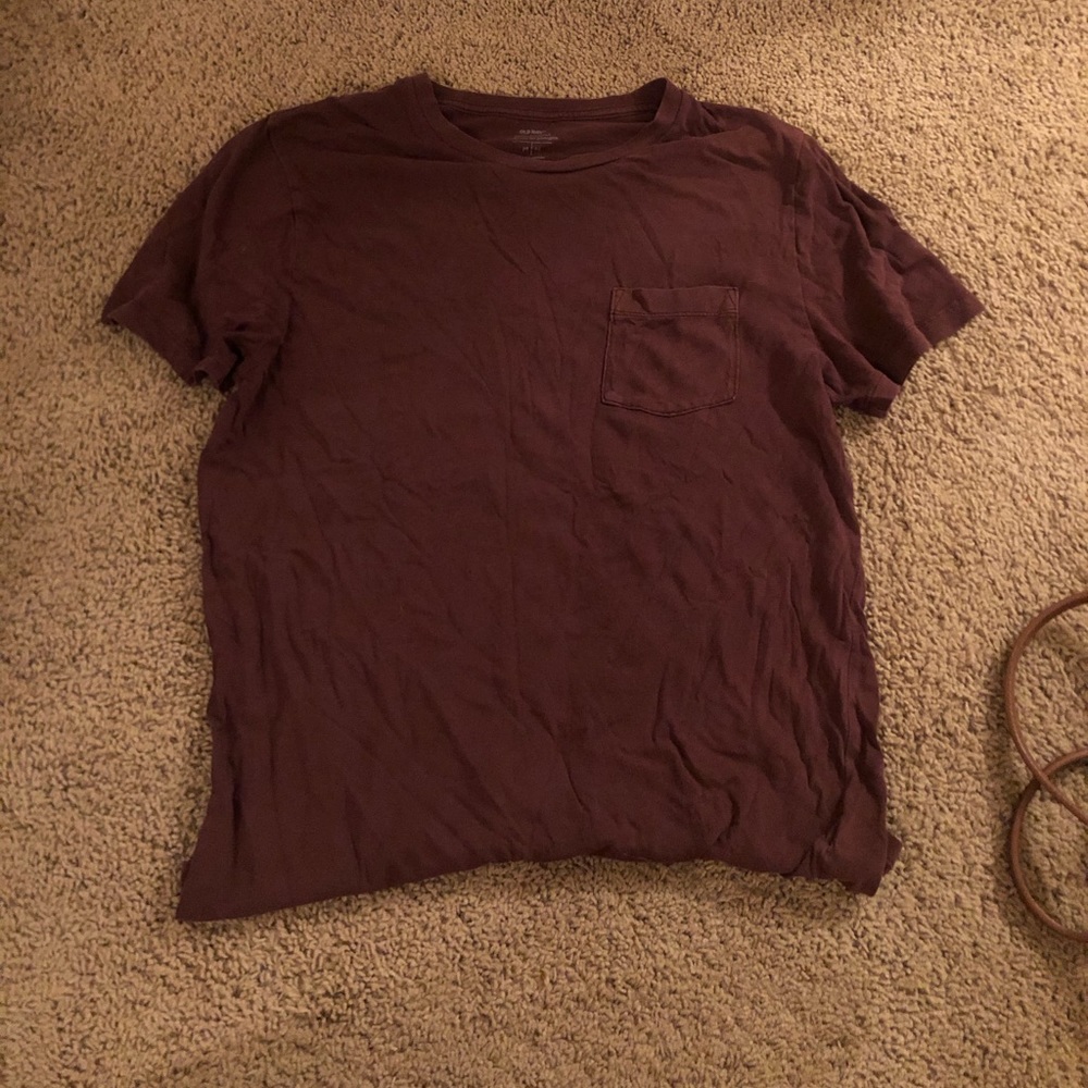 Old Navy Maroon Pocket Tee (M)